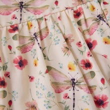 Load image into Gallery viewer, Minymo Organic Bamboo Cotton Dragonfly Print Dress on White: Size 24M to 8
