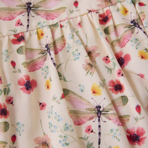 Minymo Organic Bamboo Cotton Dragonfly Print Dress on White: Size 24M to 8
