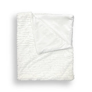 Piccolo Bambino Faux Fur Baby Blanket in White