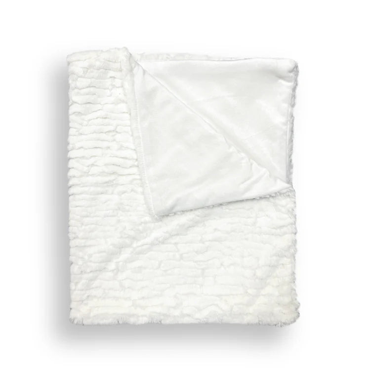 Piccolo Bambino Faux Fur Baby Blanket in White