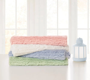 Piccolo Bambino Faux Fur Baby Blanket in White