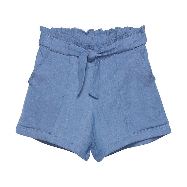 Creamie Brand Chambray Shorts in Denim Blue: Size 8 to 14