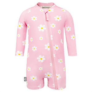 Jan & Jul One Piece UV Sun Suit in Pink Daisy: Size 2/3 to 3/4 Years