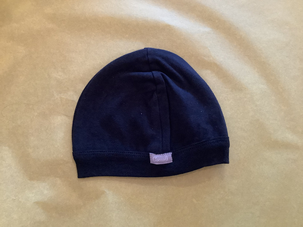 Coccoli Baby Cotton Cap in Grey Stripes: Size N/1M to 3/6M