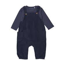 Fixoni Corduroy Overalls in Navy: 0M to 24M