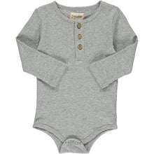 Load image into Gallery viewer, Me &amp; Henry Grey Ribbed Long Sleeved Cotton Onesie: Sizes 0M to 24M

