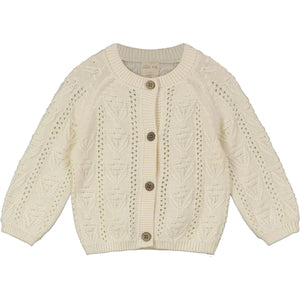 Ettie & H Soft Cotton Cardigan in Cream: Sizes 0/3m to 18/24m