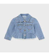 Load image into Gallery viewer, Mayoral Baby Girl Ruffled Denim Jacket: Size 6M to 24M
