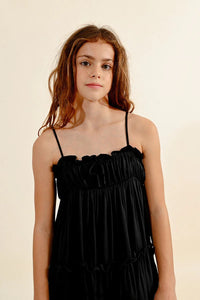 Molly Bracken Mini Dress with Thin Straps in Black: Size 8 to 16 Years