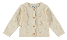 Load image into Gallery viewer, Girls Knit Cardigan with Hearts Pattern: Size 12M to 6 Years
