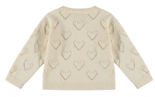 Load image into Gallery viewer, Girls Knit Cardigan with Hearts Pattern: Size 12M to 6 Years
