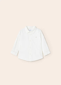 Mayoral Boys Linen Blend Dress Shirt in White: Size 6M to 24M