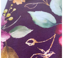 Load image into Gallery viewer, Coast Kids Clothing Locally Made Plum Golden Floral Leggings : Size NB to 4T
