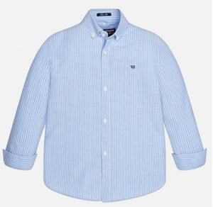 Mayoral/Nukutavake Dress Shirt (Blue with White Stripes) : Size 8 to 18