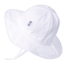 Load image into Gallery viewer, Jan &amp; Jul Gro-with-me Bucket Hat White Eyelet : Sizes S to XL

