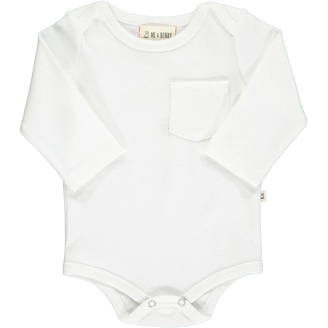 Me & Henry Long Sleeved Onesie in White : Size 0/3M to 18/24M