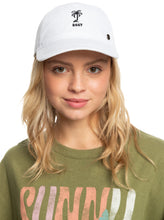 Load image into Gallery viewer, Roxy “Next Level” Palm Tree Logo Baseball Cap in White

