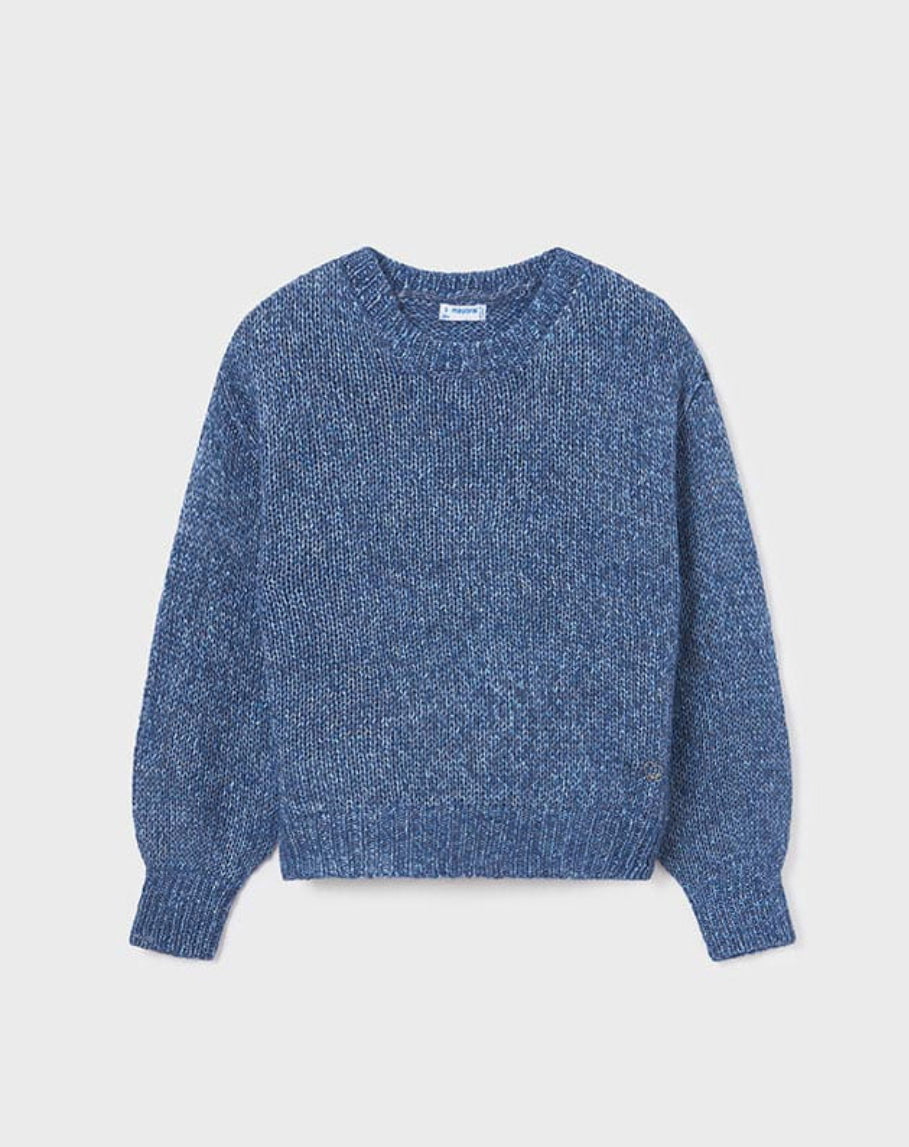 Mayoral Knit Sweater in Blue Sparkle:  Size 8 to 18