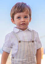 Load image into Gallery viewer, Mayoral Boys Linen Blend Dress Shirt in White: Size 6M to 24M
