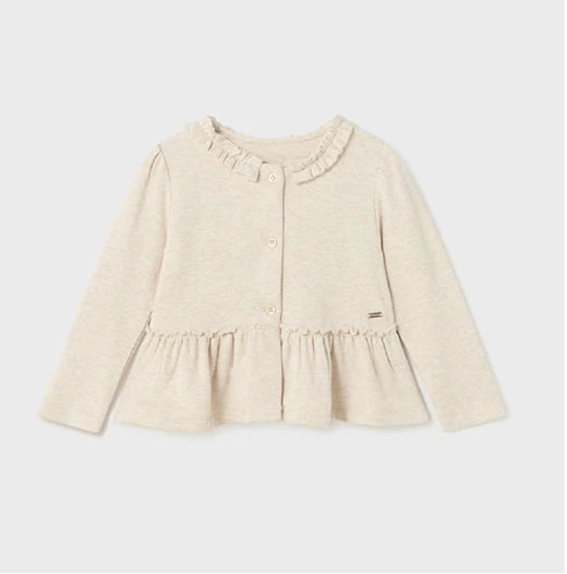 Mayoral Baby Girls Fleece Cotton Cardigan in Cream : Size 6M to 36M
