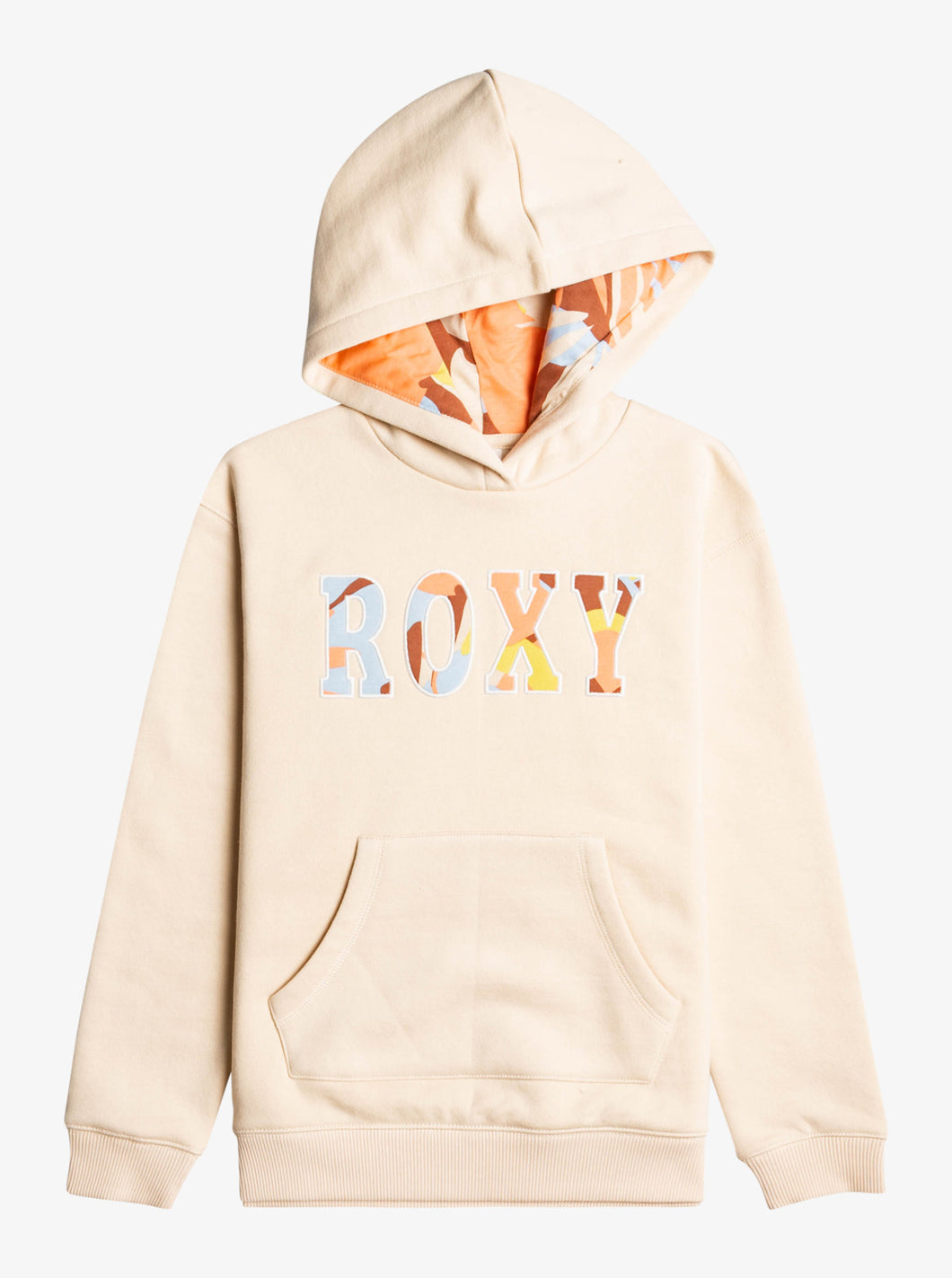 Roxy Girl “Hope You Believe” Logo Hoodie in Tapioca: Size 7 to 16