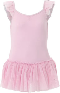 Danz n Motion Flutter Sleeve Dress w/ Glitter Skirt in Pink