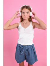 Load image into Gallery viewer, Mini Molly Ribbed Cropped Tank Top in White: Size 8 to 12

