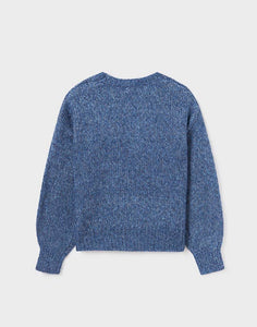 Mayoral Knit Sweater in Blue Sparkle:  Size 8 to 18