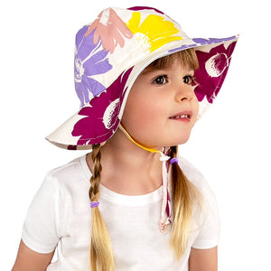 Jan & Jul Gro-with-me Bucket Hat in Colourful Daisy Print : Sizes S to XL