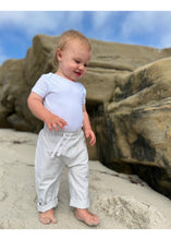 Load image into Gallery viewer, Me &amp; Henry “Walty” Short Sleeved Ribbed Textured Onesie in White : Size 0/3M to 18/24M
