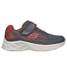 Load image into Gallery viewer, Skechers Microspec “Tromson” Sneakers in Charcoal/Red : Size 10.5 to 5
