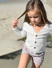 Load image into Gallery viewer, Vignette Girls Aniyah Rib Cardigan in Cream: Size 3-10y
