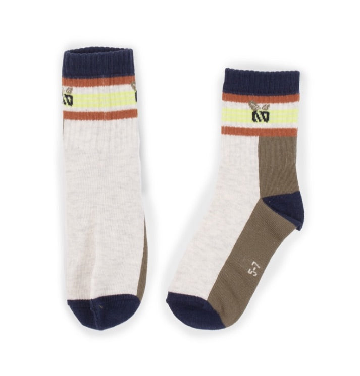 Nano Athletic Socks Navy/Olive/Grey : Size 2/4 to 8/12 Years