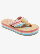 Load image into Gallery viewer, Roxy Girl “Chika Hi” Striped Flip Flops : Size 13 to 5

