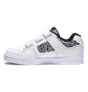 DC Pure V White w/ Black Velcro Slip On Shoes : Size 10.5 to 4.5