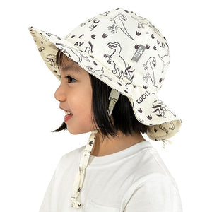 Jan & Jul Gro-with-me Cotton Floppy Hat in Dino Play: Sizes S to XL