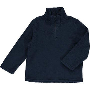 Me & Henry Youth Sherpa Half Zip Pullover in Navy : Size 7/8 to 12