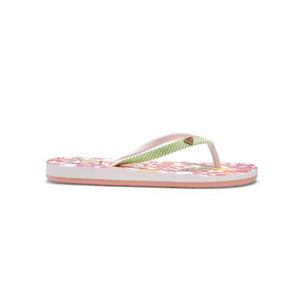 Roxy Girls “Pebbles” Flower Print Flip Flops : Size 13 to 4