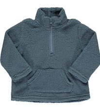 Load image into Gallery viewer, Me &amp; Henry Baby Sherpa Fleece Half Zip Pullover Sweater in Steel Blue : Size 0/3M to 18/24M
