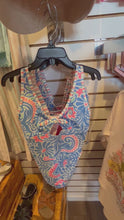 Load and play video in Gallery viewer, Roxy Blue Floral One Piece SwimSuit: Sizes 7 to 16 Years
