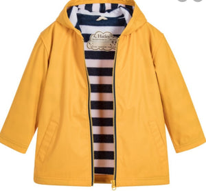 Hatley Yellow With Navy Stripe Lining Splash Jacket for Baby : Size 9m to 24m
