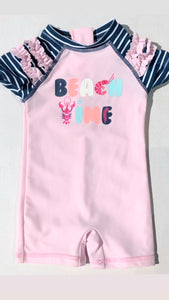 Baby Girls1 Piece Rashguard Bathing Suit