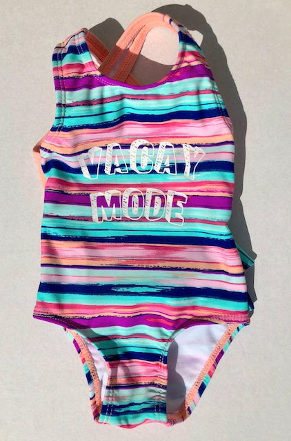 Baby Girls Vacay Mode One Piece Ruffle Bottom Swimsuit