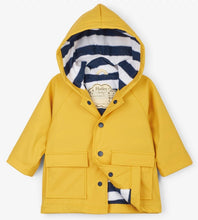 Load image into Gallery viewer, Hatley Yellow With Navy Stripe Lining Splash Jacket for Baby : Size 9m to 24m
