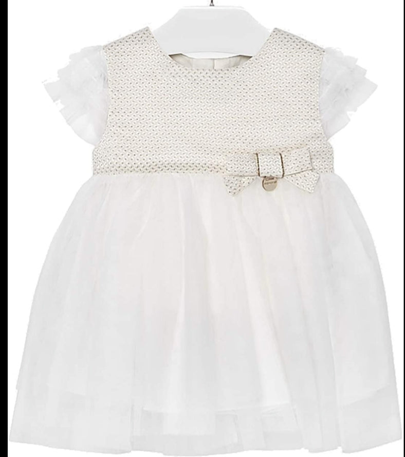 Mayoral Baby Girl White Party Dress : Size 6m to 36m
