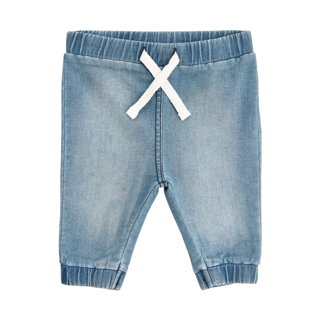 Minymo Baby Boys Bleached Denim Joggers : Sizes NB to 18m