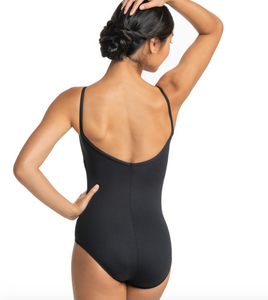 Ainsliewear Women's Black Leotard with Princess Straps and Scoop Back : (Aw101)