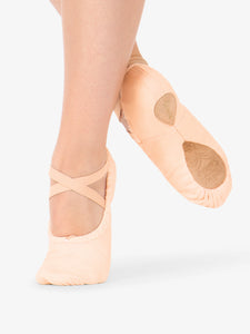 Danshuz Canvas Stretch Split Sole Ballet Slipper in Pink