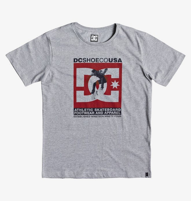 DC Boys Graphic Logo Tee in Grey : Sizes 10 to 16