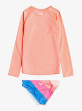 Load image into Gallery viewer, Roxy Girl “Touch Of Rainbow” Long Sleeved Rash Guard Swim Swim Set : Size 2 to 7 Years
